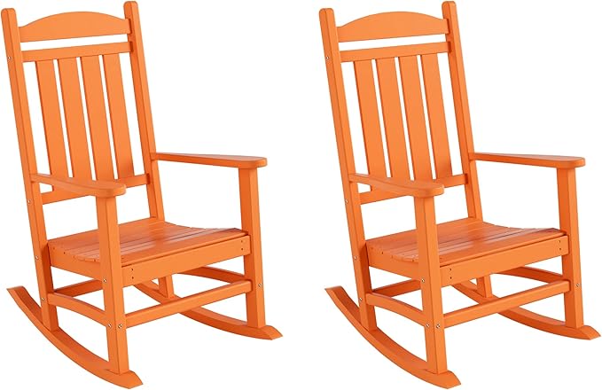 WestinTrends Malibu 3-Piece Set Outdoor/Patio Rocking Chairs (2 Seater), Orange