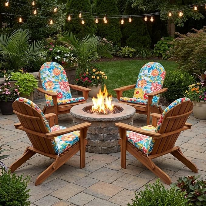 BrylaneHome Adirondack Chair Cushion - 44" L x 18" W x 2" H - Patio & Outdoor - Water - Photo 2