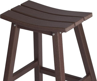 WestinTrends Malibu 2 Piece Set of 29 Height Outdoor/Patio Saddle bar stools, Dark Brown