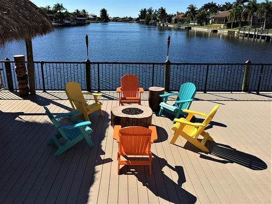DuraWeather Poly® Classic King Size Folding Adirondack Chair (Lemon Yellow)