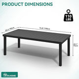 YITAHOME Aluminum Patio Dining Table for 8, 75" Outdoor Dining Table - Photo 2