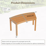 Tangkula Acacia Wood Outdoor Curved Bench Set of 3, Patio Garden Backless Fire Pit Bench with 1200 lbs Weight Capacity - Photo 2