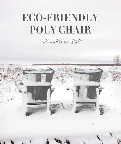 Adirondack Chair Oversized Folding Adirondack Chairs Recyclable HDPE Modern Adirondack Chair with Cup Holder Poly Lumber Patio Chairs for Pool Patio Garden Outdoors Fire Pit Grey