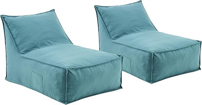 Christopher Knight Home Venny 48" L Outdoor Bean Bag Chair Set of 2, Fabric Bean Bag Chair for Adults and Kids, Indoor/Outdoor Sun Lounger, Patio Lounge Chair Set of 2, Teal