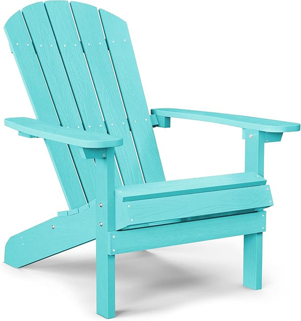 YEFU Adirondack Chair Plastic Weather Resistant, Patio Chairs 5 Steps Easy Installation, Looks Exactly Like Real Wood - Photo 1