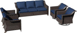 5 Pieces Patio Conversation Furniture Set - 1 Sofa, 2 Armchairs, 2 Swivel Chairs - Photo 7
