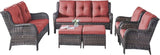 Rilyson Outdoor Patio Furniture Sofa Set - 6 Piece Rattan Wicker Patio Sectional Conversation Sets with 1 Sofa - Photo 3