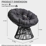 VINGLI Outdoor Papasan Chairs with Thick Cushions 360 Degree Swivel Chair - Photo 2
