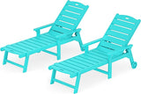 LUE BONA Outdoor Chaise Lounge Chairs Set of 2, HDPS Chaise Lounger, 5 Positions Adjustable Lounge Chairs - Photo 8