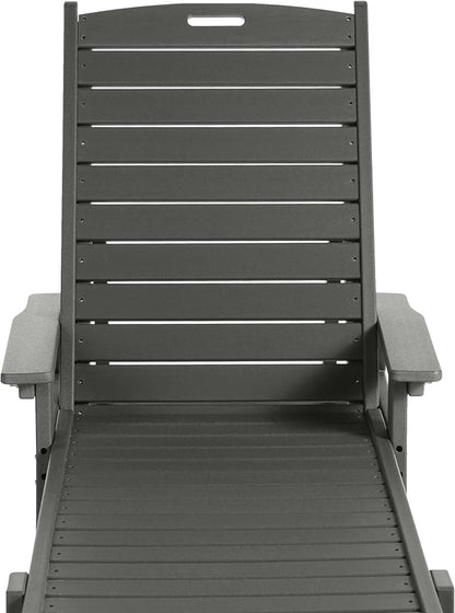 WO WESTIN OUTDOOR HDPE Laguna Poly Reclining Chaise Lounge, Gray
