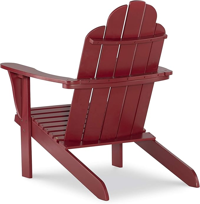 Linon Red Adirondack Chair, 30.4" W x 37.6" D x 37.8" H