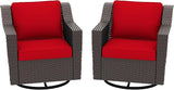 Patio 2 Pieces Wicker Swivel Chairs Set of 2，Outdoor PE Rattan Rocking Glider Armchairs - Photo 7