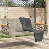 2-Seat Outdoor Swing Bench, Gray PE Rattan Patio Seating with Powder-Coated Steel Frame, 24.4 in x 42.9 in x 15.7 in - Photo 1