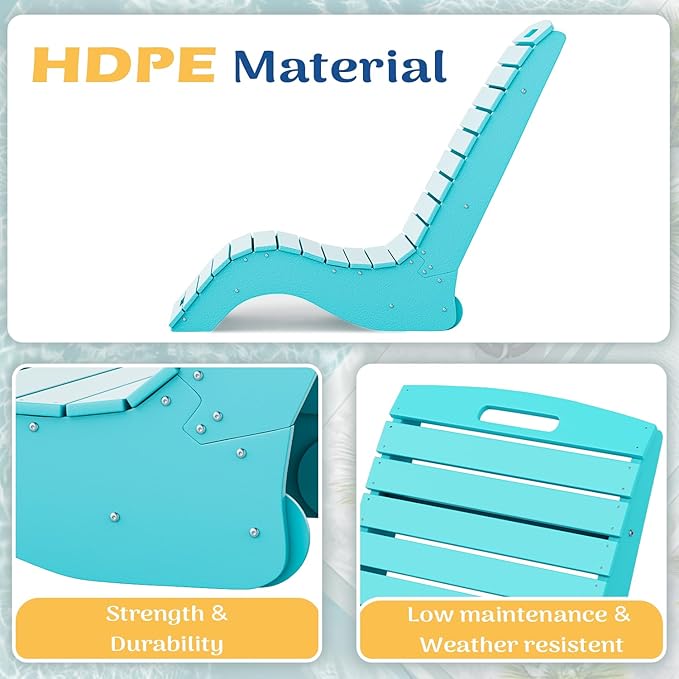 MELLCOM HDPE Pool Lounge Chair, in Pool Lounge Chair up to 10-Inches of Water, Chaise Lounge Chair with Wheels - Photo 4