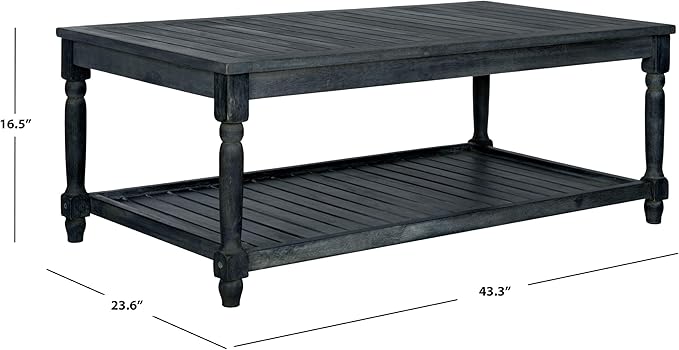 Safavieh Outdoor Collection Oakley Dark Slate Grey Coffee Table - Photo 6