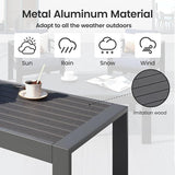 All-Weather Aluminum Outdoor Coffee Table, Modern Rectangle Patio Coffee Table for Balcony Garden, Deep Grey - Photo 4