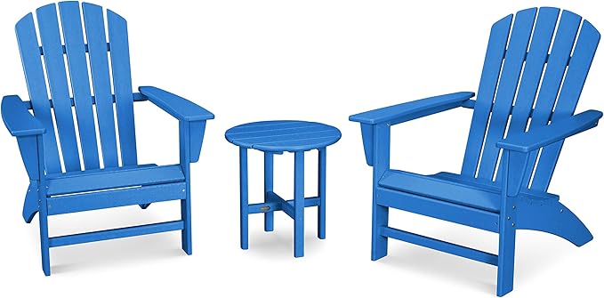 POLYWOOD Nautical 3-Piece Adirondack Chair Set - Photo 1