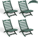 GREENVINES Folding Wave Chairs Set of 4 | Xavier | Portable Adirondack Chair | HDPE | All Weather | Forest - Photo 1