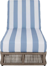SAFAVIEH Outdoor Patio Furniture Collection - Gillian Heather Tan Rope Daybed, Baby Blue Stripe Cushion - Photo 1