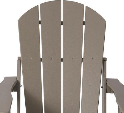 WestinTrends Malibu Folding Adjustable Adirondack Chair with Retractable Ottoman and Cup Holder, Weathered Wood