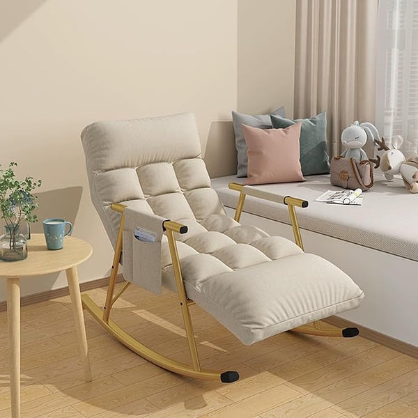 Bedroom rocking chair with cushion, Modern Comfortable Sofa Lounger, outdoor garden lounge chair with armrests - Photo 1