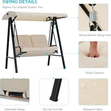 AECOJOY 2-Seat Outdoor Patio Swing Chair with Adjustable Canopy, Porch Swings Chairs for Adult - Photo 8