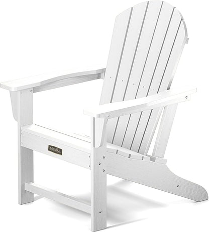 SERWALL Adirondack Chair - Traditional Adirondack Chairs HIPS Outdoor Chairs Weather Resistant- White
