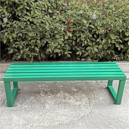 Metal Garden Benches, Backless Locker Room Bench, Multifunctional Long Bench with Steel Frame, 2-Person Outdoor Bench for Park, Porch, Patio, Entryway(Green,100cm/39.4in)