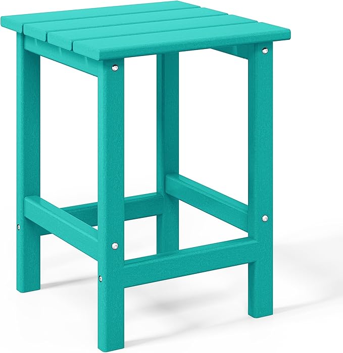 WestinTrends Malibu Square Outdoor Side Table for Adirondack Chair, Turquoise - Photo 7