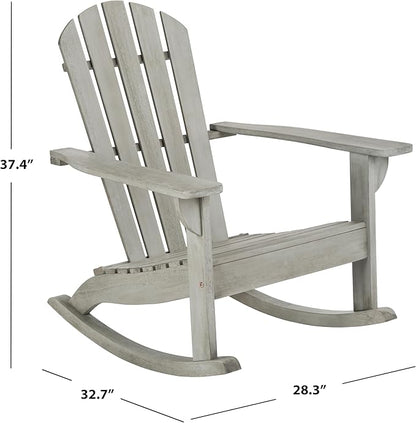 Safavieh PAT7042A Outdoor Collection Brizio Teak Rocking Adirondack Chair