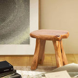 Natural Shape Stump Stool 12.5"x10"x12" Solid Wood Cedar Root End Table Rustic Plant Stand Live Edge Coffee Table - Photo 5