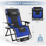 UDPATIO Oversized Zero Gravity Chair, Outdoor Full Padded Recliner - Photo 3