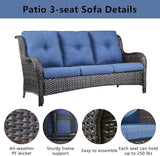 Belord Outdoor Furniture Wicker Conversation Sets - 7 Piece Patio Rattan Furniture Sets with Swivel Rocker Chairs - Photo 8