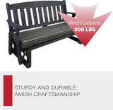 Amish Casual Heavy Duty 800 Lb Mission Pressure Treated Porch Glider (4 Foot, Semi-Solid Black Stain) - Photo 5