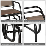 Outsunny Porch Glider, Metal Frame Swing Glider Chair with Breathable Mesh Fabric - Photo 7