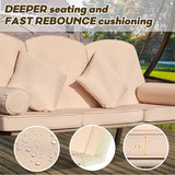 3 in 1 Outdoor Porch Swing with Adjustable Canopy, 3 Seat Outdoor Swing for Adults - Photo 6