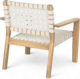 Merax Patio Furniture Acacia Wood Armchair Set of 2, 2 Pieces Woven Rope Outdoor Lounge Chair - Photo 5