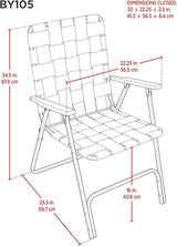 Garden Elements Folding Patio & Lawn Chairs – Steel Frame with Blue Woven Fabric and Wooden Armrests - Photo 3