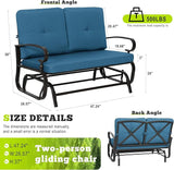 SUNCROWN Outdoor Swing Glider Chair, Patio 2 Seats Loveseat Rocking Chair with Cushions - Photo 2