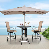 VINGLI 32"" Outdoor Bar Table, Patio Bar Height Table with Umbrella Hole, Round High Top Table - Photo 2