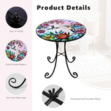 18" Side Table Outdoor, Hummingbird Metal Accent Table, Indoor Small Round End Tables - Photo 4