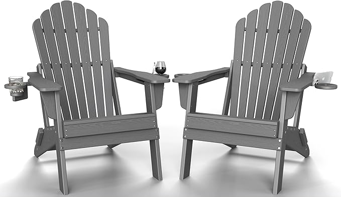 Plawdlik 2026 Upgraded Oversized Folding Adirondack Chair, Set of 2 - Photo 1