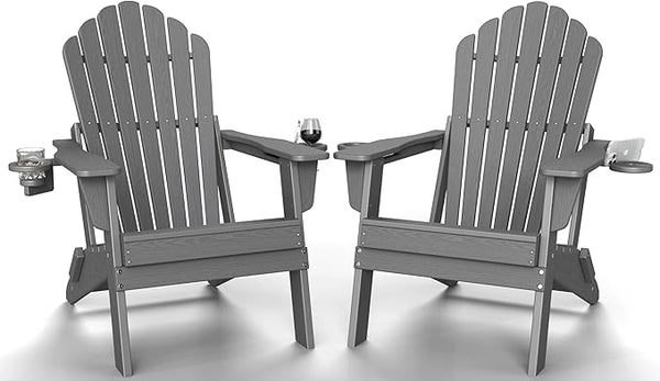 Plawdlik 2026 Upgraded Oversized Folding Adirondack Chair, Set of 2 - Photo 1
