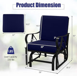 Giantex 2-Pack Outdoor Glider, Patio Rocking Chair with Thick Cushion, Sturdy Metal Frame, Curved Armrest - Photo 3
