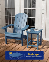 YEFU Outdoor Side Table for Patio: 16" HIPS Weather - Resistant Adirondack Tables Set of 2 - Small Square End Tables - Photo 4