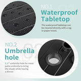VINGLI 59" Rectangle Patio Table for 6, Metal Outdoor Dining Table with Umbrella Hole - Photo 5