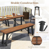 Tangkula Outdoor Dining Table With Benches for 4-6 Persons - Photo 4