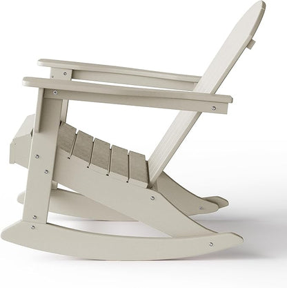 WestinTrends Malibu Outdoor/Patio Poly Adirondack Rocking Chair, Sand