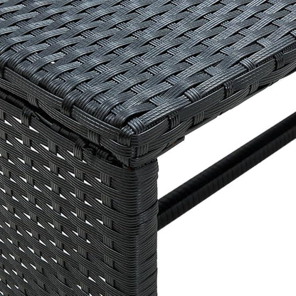 vidaXL Outdoor Coffee Table - Black Poly Rattan Garden Table - Maintenance-Free All-Weather Design - with Stable Powder-Coated Steel Frame
