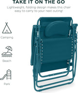 Best Choice Products Oversized Zero Gravity Chair, Folding Outdoor Patio Lounge Recliner w/Cup Holder Accessory Tray - Photo 7